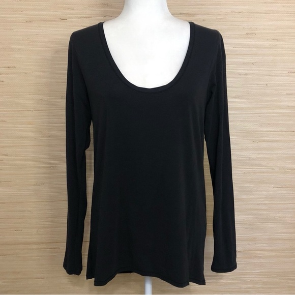Black Lululemon Long Sleeve Relaxed Fit High Low Tunic  Yoga Workout Top Size 6 - Picture 1 of 7